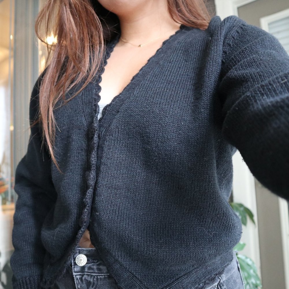 black cardigan